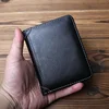 NZPJ Thin Men's Leather Wallet Short Wallet Vertical Top Layer Cowhide Card Holder Men's Coin Purse Bank Card Holder 2