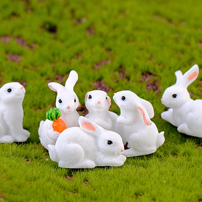12 Style Cute Rabbit Easter Miniature Hare Animal Figurine Resin Craft Mini Bunny Ornament 1 Pcs Fairy Garden Supplies ornament crafts miniature figurines resin ornaments miniature ornament resin crafts rabbit ornament rabbit ornaments