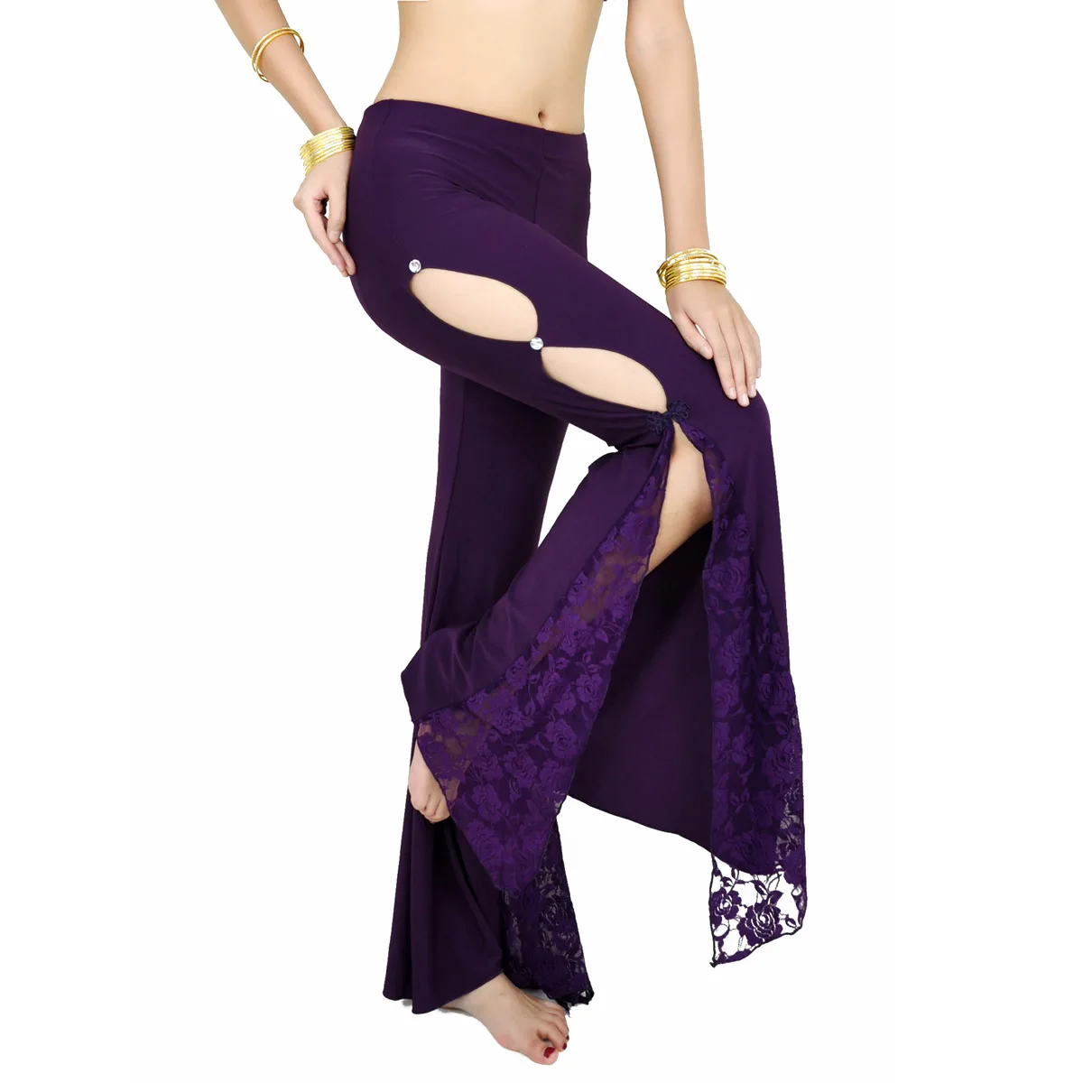 Woman Dancer Side Split Lace Pants Belly Dance Pants Practice Flared Pants Professional Dance Clothing Korean professional footwork basketball mat dribbling training equipment solo practice marker gripmat for basketball skills