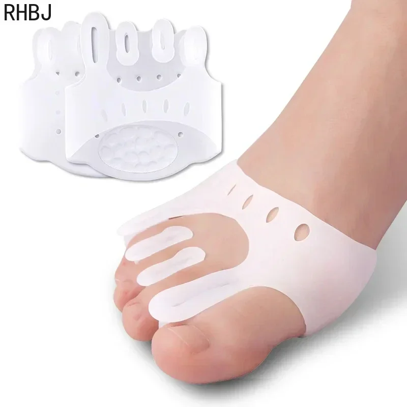 Toe Separators 2pieces=1pair Gel Silicone Bunion Corrector Forefoot Pads