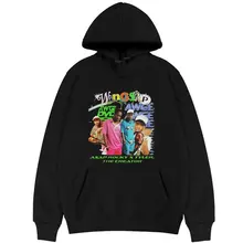 

Asap Rocky Hooded Pullover Golf Wang Igor Tyler The Creator Rapper Hip Hop Music Black Hoodies Travis Scott Cactus Jack Hoodie