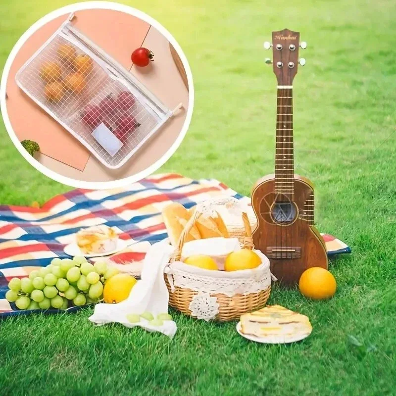 1pc Refrigerator Door Organizer, Fridge Hanging Mesh Bag For Kitchen Storage Bag, Household Sundries Sorting Bag