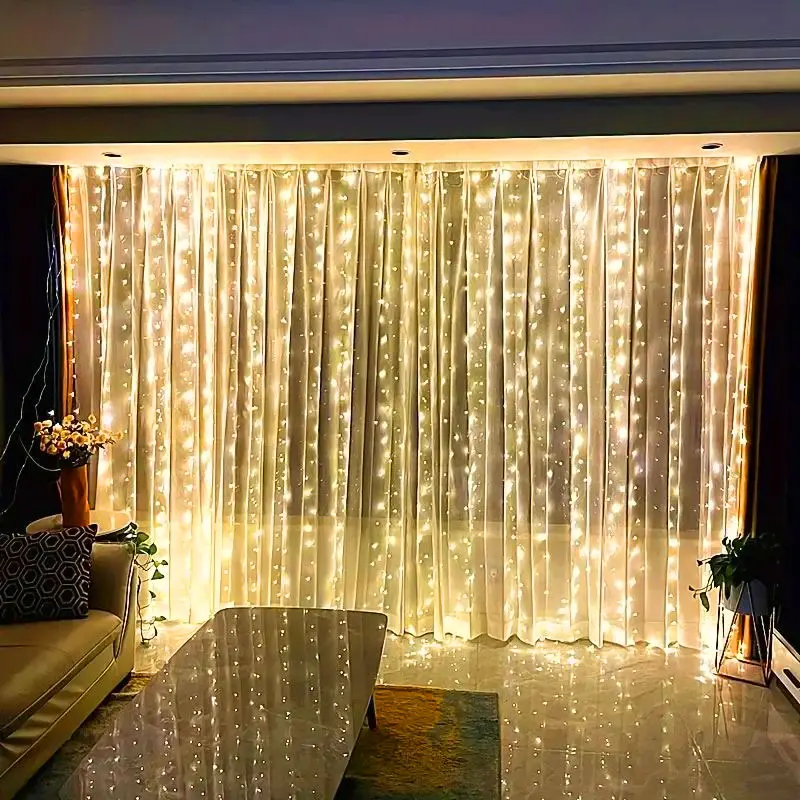 Description Picture 3 of itemLED Christmas Lights Fairy String Lights Curtain Garland USB Festoon Remote Christmas Decoration for Home New Year 2025 Outdoor