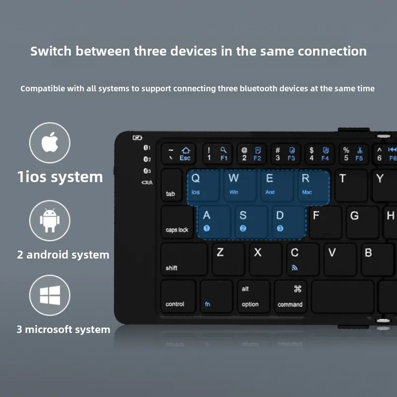 New folding bluetooth keyboard high-end business leather mobile phone tablet can be connected to laptop office keyboard