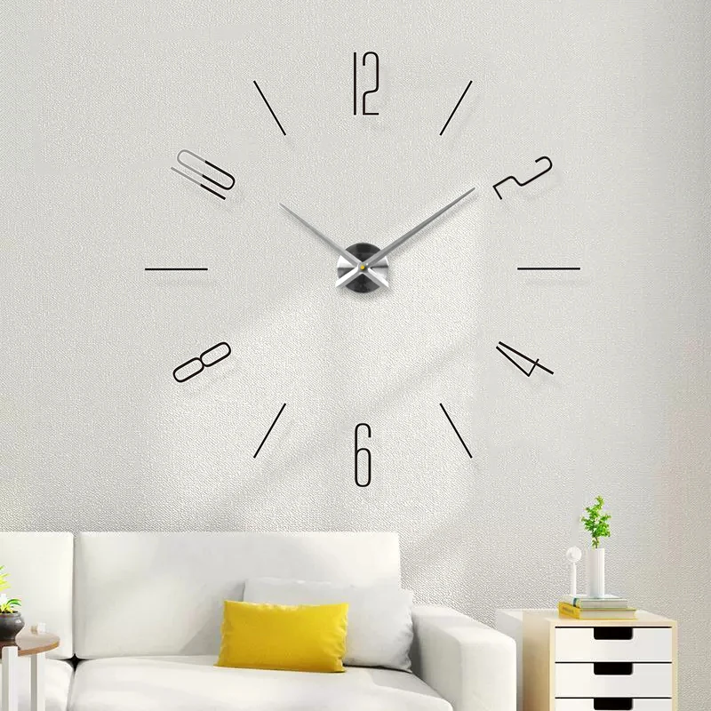 DIY Big Number 3D Wall Clock Quartz Watch Acrylic Mirror Sticker Oversize Wall Clock Wall Home Decor wall clock wall clock sticker