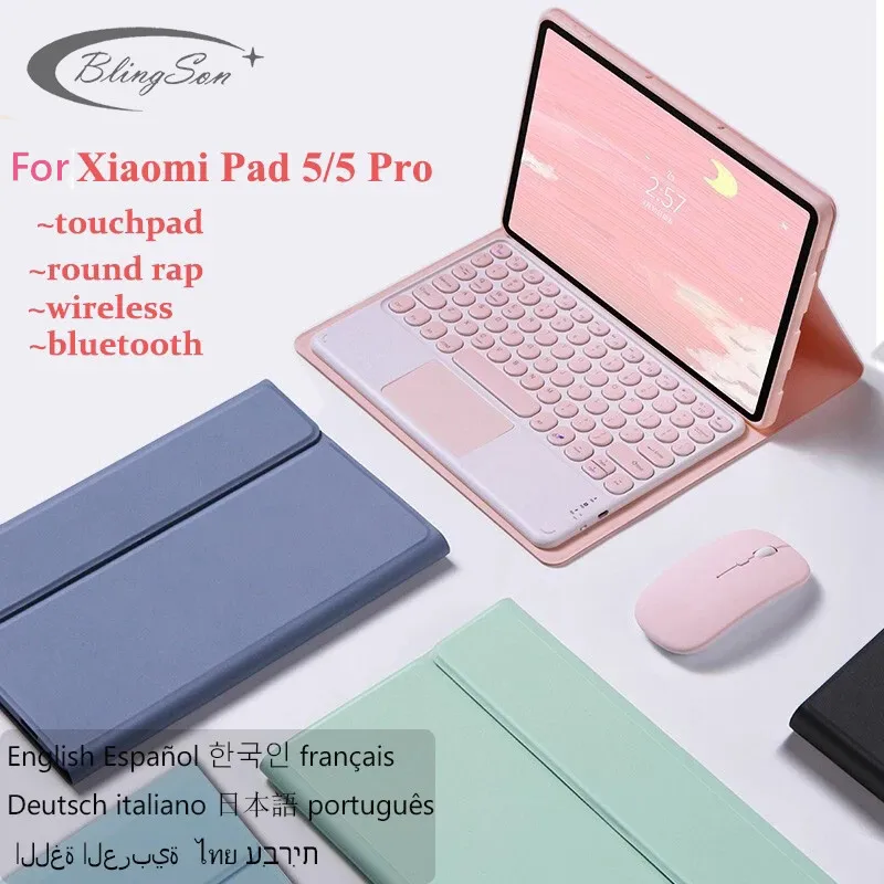 

NEW for 2021 Xiaomi Mipad 5 Touchpad Keyboard Case Wireless Mouse for Xiaomi Mi Pad 5 Pro Tablet Magnetic Smart Cover