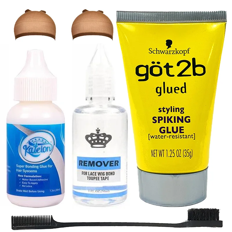

Waterproof Lace Glue Invisible Hair Replacement Adhesive Non Toxic Wig Bonding Glue+Remover+Got 2b Glued Spray Got2b Glue Spray
