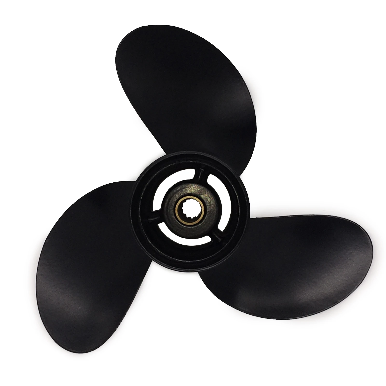 Boat Propeller 9.5x8 Fit for Tohatsu Outboard 9.8HP-18HP 3 Blades Aluminum Prop 14 Tooth Propel RH OEM NO: 3BAB64516-1 9.5x8 captain boat propeller 9 25x9 fit tohatsu outboard 9 9hp 15hp 18hp 20hp 14 tooth spline marine engine part stainless 3 blades