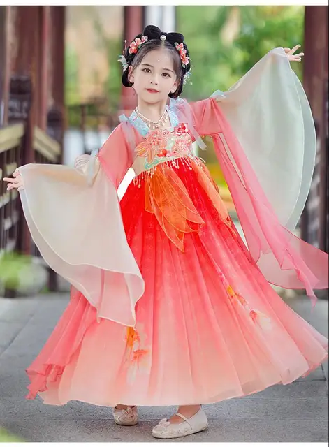Bambini cinesi Hanfu Dress Cute Girl Carnival Cosplay Costume
