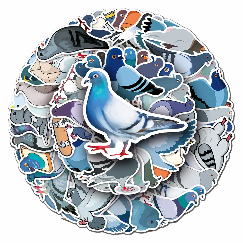 10/30/50pcs Cartoon Pigeons Animal Stickers Graffiti Decals DIY Luggage Laptop Tablet Notebook PVC Sticker for Kids Classic Toys