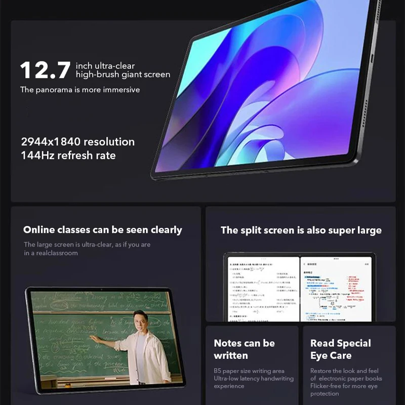 Original Lenovo Xiaoxin Pad Pro 12.7 2023 Pad Snapdragon 870 128GB 256GB Tablet Android 13 Tablets 144Hz 10200mAh Battery 2