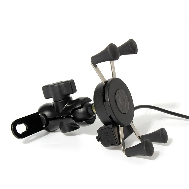 Motorcycle Bicycle Mobile Phone Holder Charging Motorcycle Aluminum Alloy Mobile Phone Holder With Usb Charging Stand New 2024