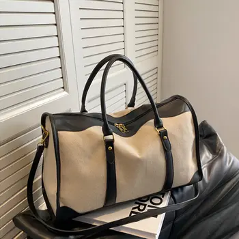 Borsa da viaggio da donna Borsa da viaggio fitness vintage Borsa a tracolla singola Borsa a tracolla in nylon PU di grande capacità