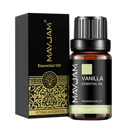 Aromatherapy Essential Oil Blend Collection - Chamomile, Eucalyptus, Jasmine, Rosemary, Lemongrass, Ginger, Myrrh, Thyme - 10ml (Vanilla)