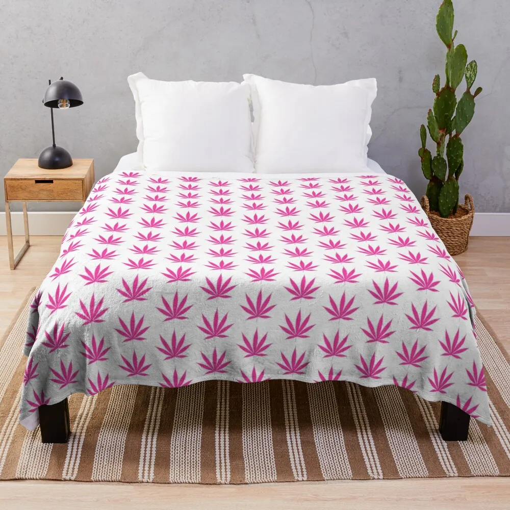 

pink weed Throw Blanket Fashion Sofa Blankets Decorative Throw Blanket