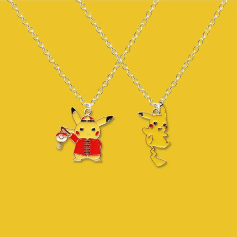 

Pokemon GO Pikachu Necklace Cartoon Anime 3D Action Figure Toys Clavicle Chain Y2K Jewelry Kids Women Birthday Kawaii Gift
