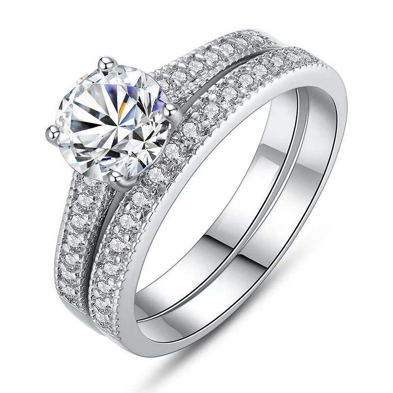 Classic Copper Zircon Engagement Ring For Women Fashion Trend Copper Alloy Finger Ring Female Party Jewelry