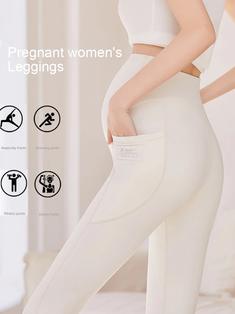 

Регулируемые Леггинсы для беременных женщин Новинка 2023 колготки для йоги для беременных тонкие мягкие брюки одежда с высокой талией