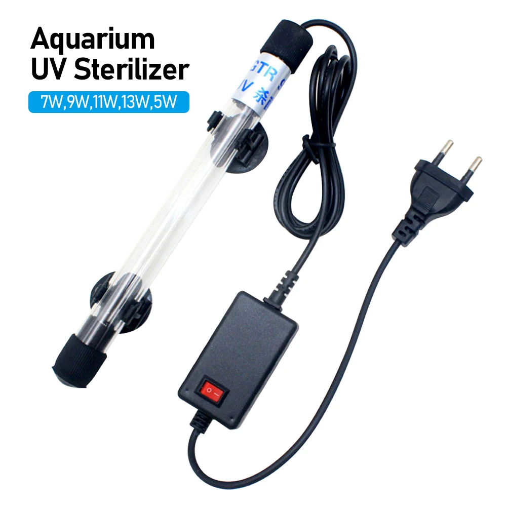 Fish Tank UV Sterilizer Lamp Sterilizes Algae Removes Glass Quartz Material UV Explosion-proof Waterproof Sterilizer
