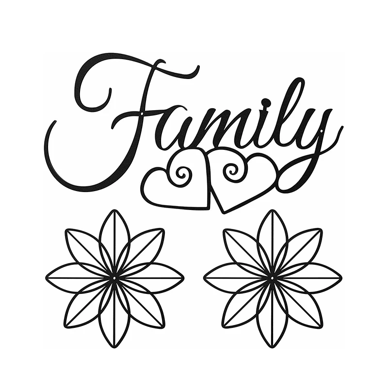 

3 Pieces Family Metal Wall Sign Black Metal Family Word Wall Art Metal Wall Sign Letter Type Retro Metal Plate Home Decoration