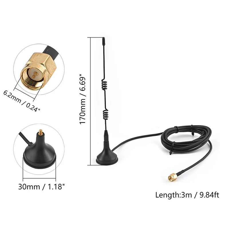Double Circle Small Sucker Antenna 433MHZ Wireless Enhanced Signal Charging Station Receiving Antenna
