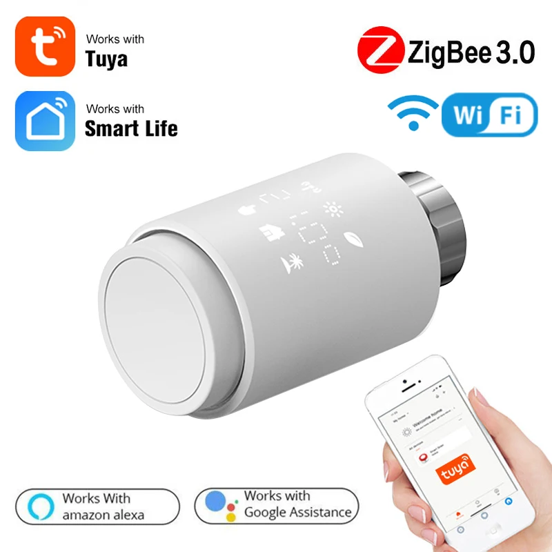 

Tuya Smart ZigBee Radiator Actuator TRV Programmable Thermostatic Radiator Valve App Remote Temperature Controller Support Alexa