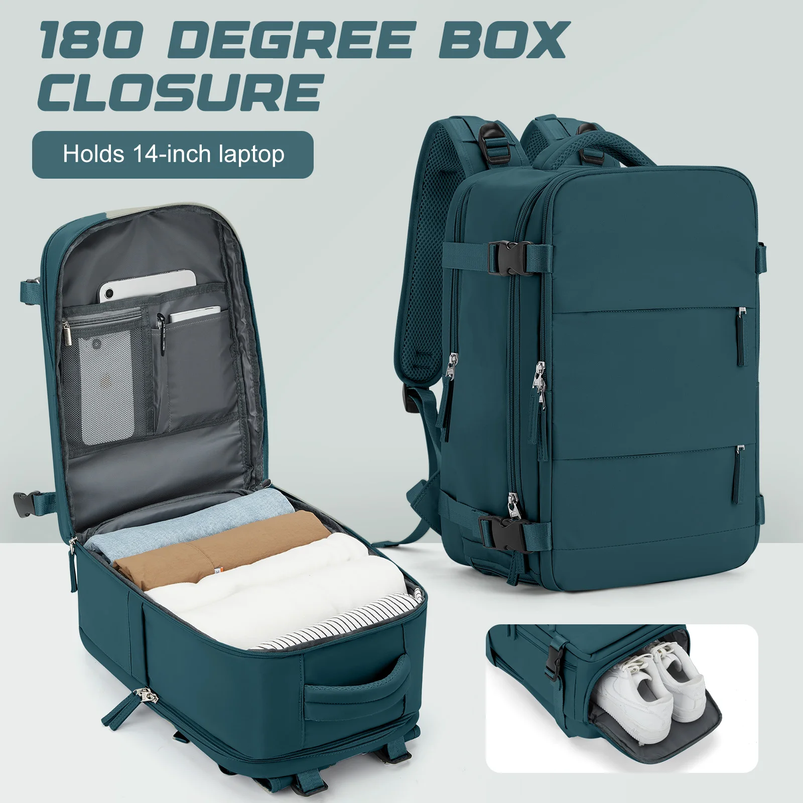 Sac à Dos Cabine Extra-slim 40x25x20cm - Compression Vide - Neuf - Compatible Ryanair/Easyjet