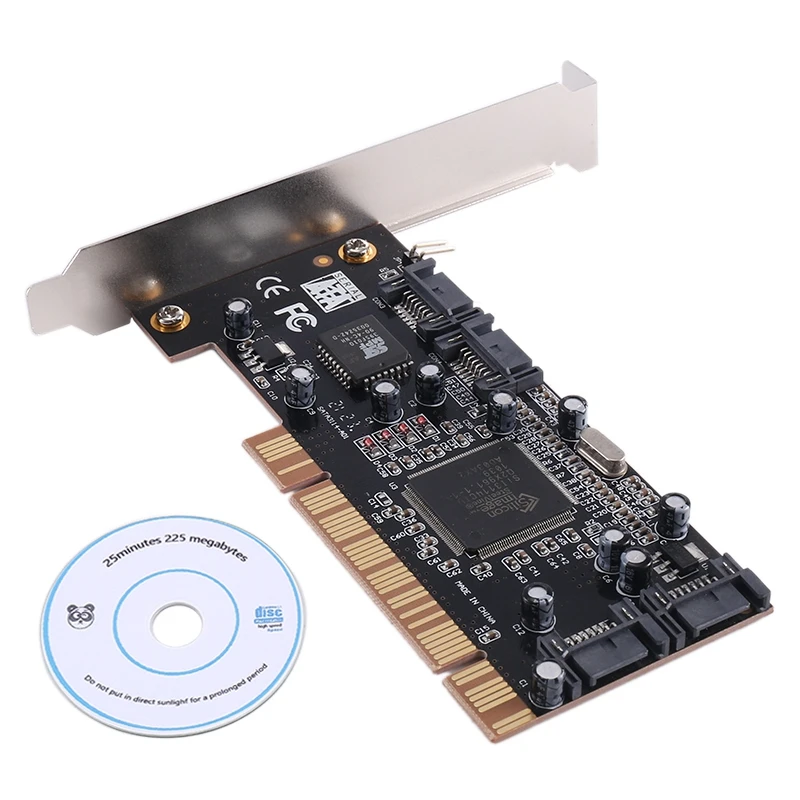 4-портовая плата RAID-контроллера, PCI-карта расширения 2,0 SATA II с чипом Sil3114, PCI Sata, Внутренние порты, плата Raid-контроллера