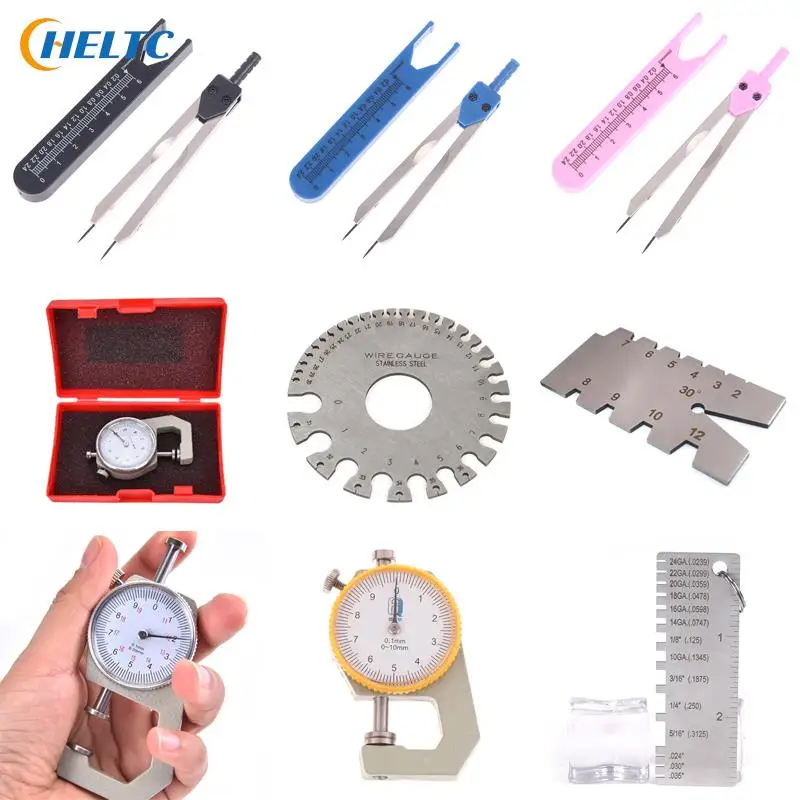 1PCS Metal Thickness Gauge 0-10mm Dial Thickness Gauge Leather Paper Meter Tester Leather Flim Paper
