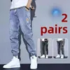 Loose Casual Men's Jeans Spring Autumn Nine Points Harlan Workwear Trousers Youth Faion Low Waist Denim Spring Autumn