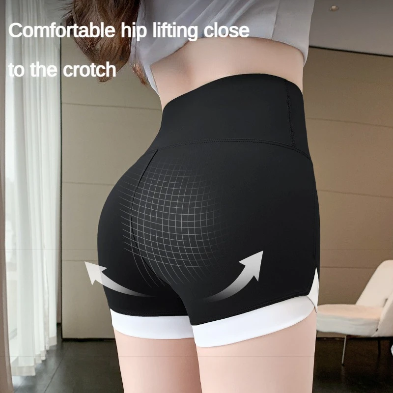 Sports shorts Women's Shorts Yoga Sports Shorts Women High Waisted Fitness Shark Pants Thin Summer Bottom Clashing Running