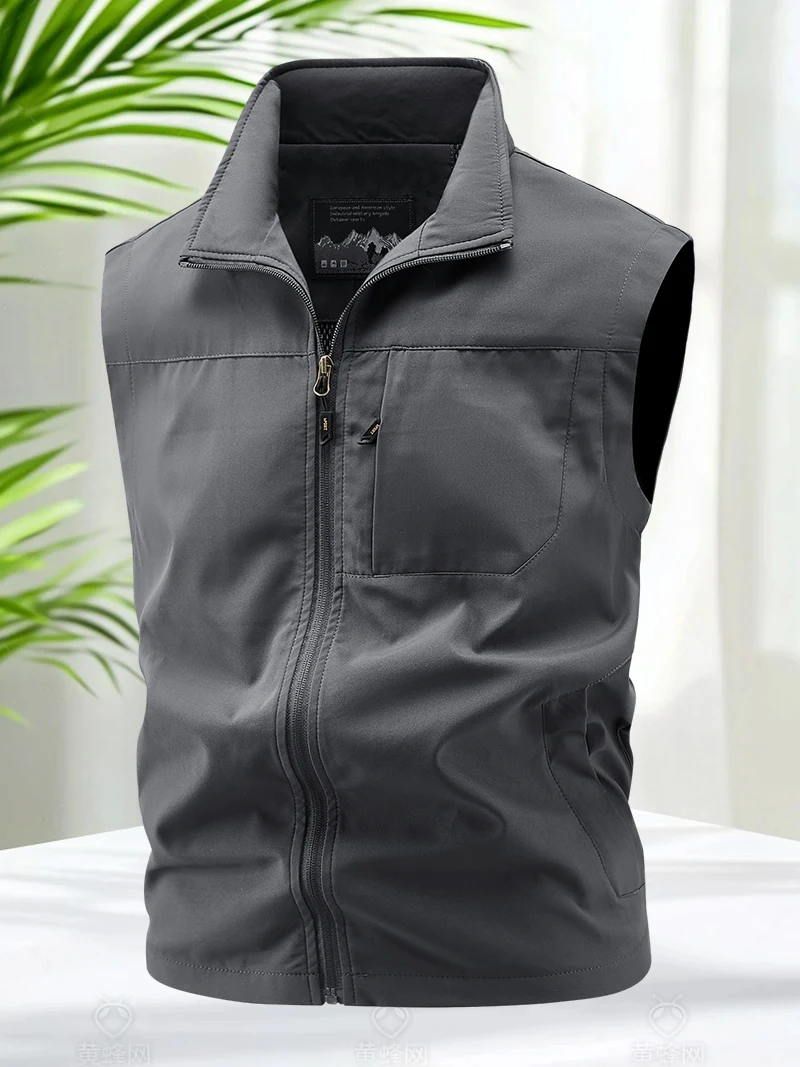 Sleeveless vest hiking vest fisherman vest summer vest Outdoor Men Summer Lightweight Fishing Vest Mesh Lined Soft Touch Sleeveless Jacket Travel Hiking Photo Work