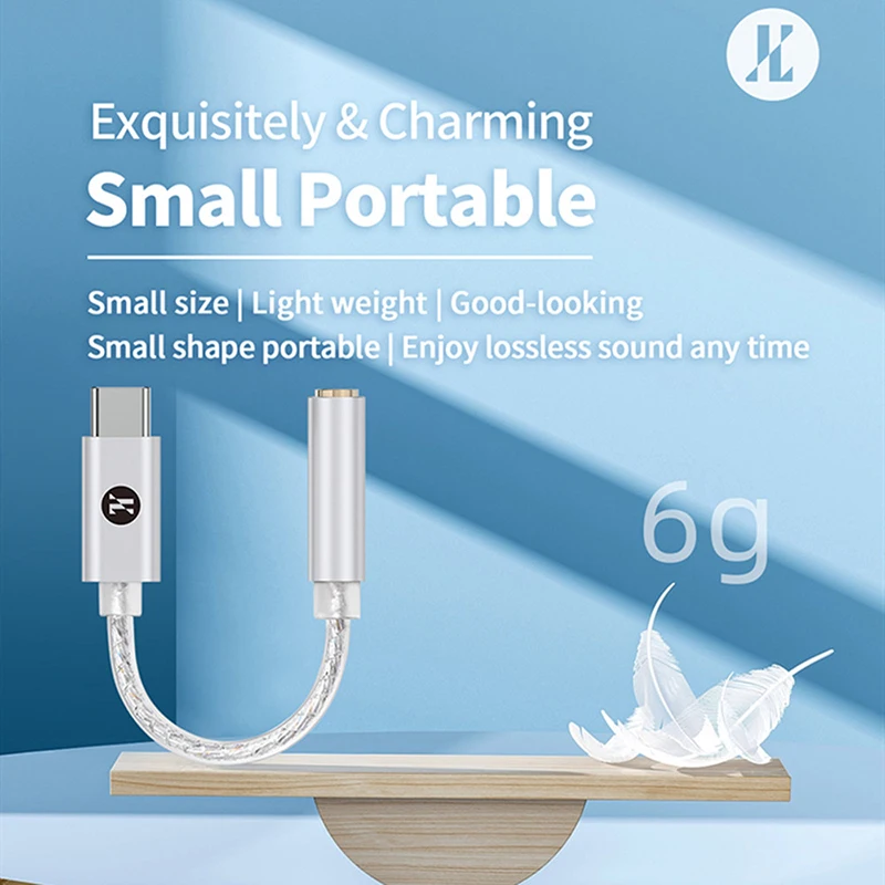 JCALLY JM12 Digital Audio Adapter Type-C to 3.5mm Hifi DAC KTO2H20 Chip 32bits 384KH DSD128 Decoder Type C to 3.5mm Earphone Amp