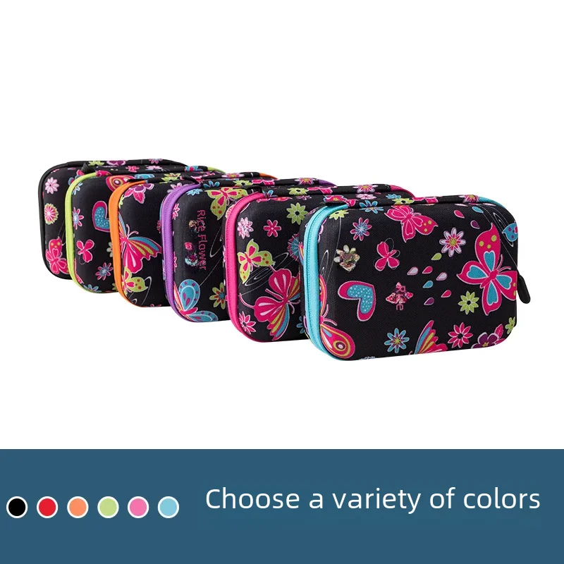 thumbnail image 1 of Bolsa de almacenamiento de botellas de aceite esencial con estampado de mariposa negra, 12 rejillas, 15ml, caja de exhibición directa del fabricante para organización del hogar, 1 of 4
