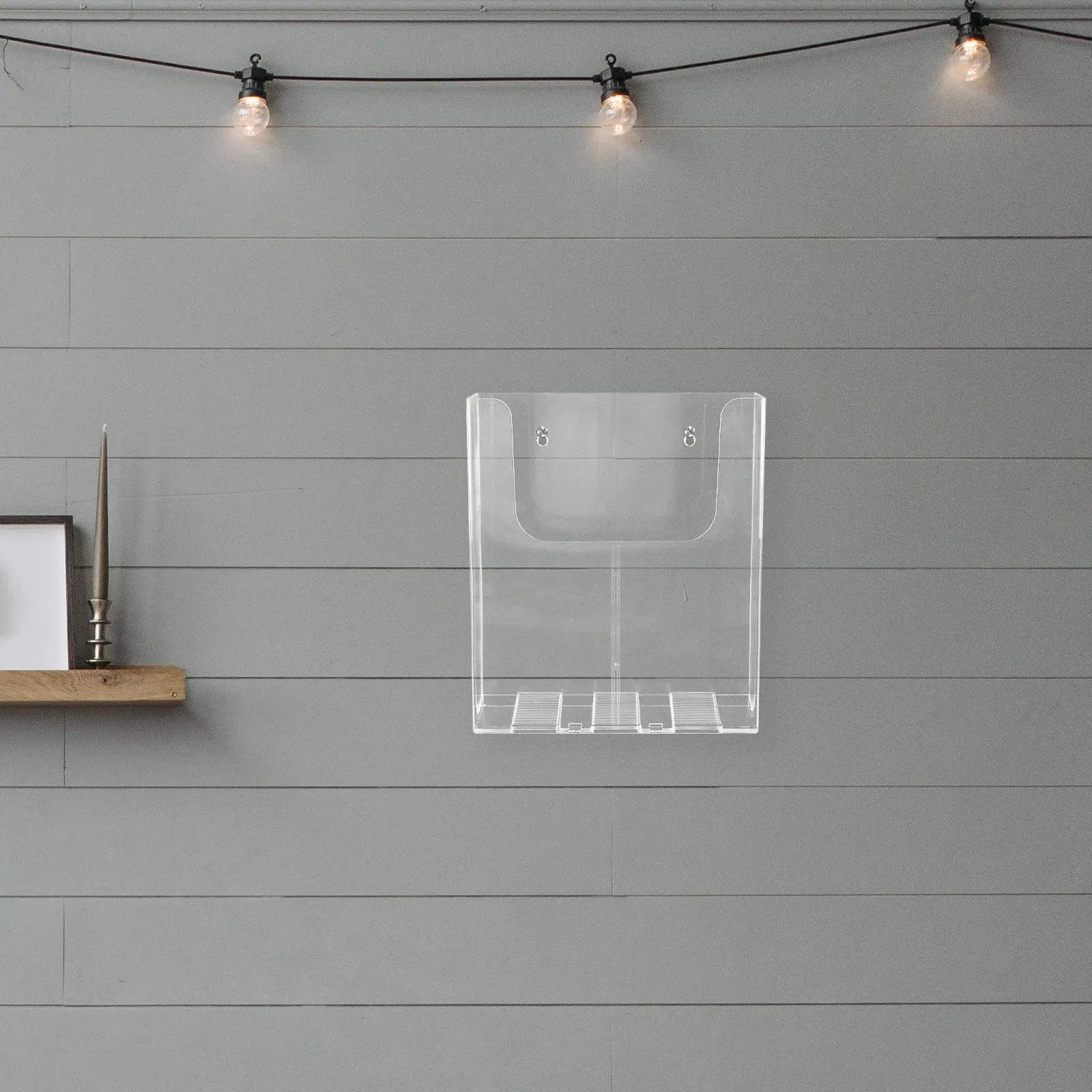 A4 투명 아크릴 벽걸이 파일 포켓 사무실 가정 학교 우편 정리함 문서 랙 걸이식 폴더 투명 종이 잡지꽂이