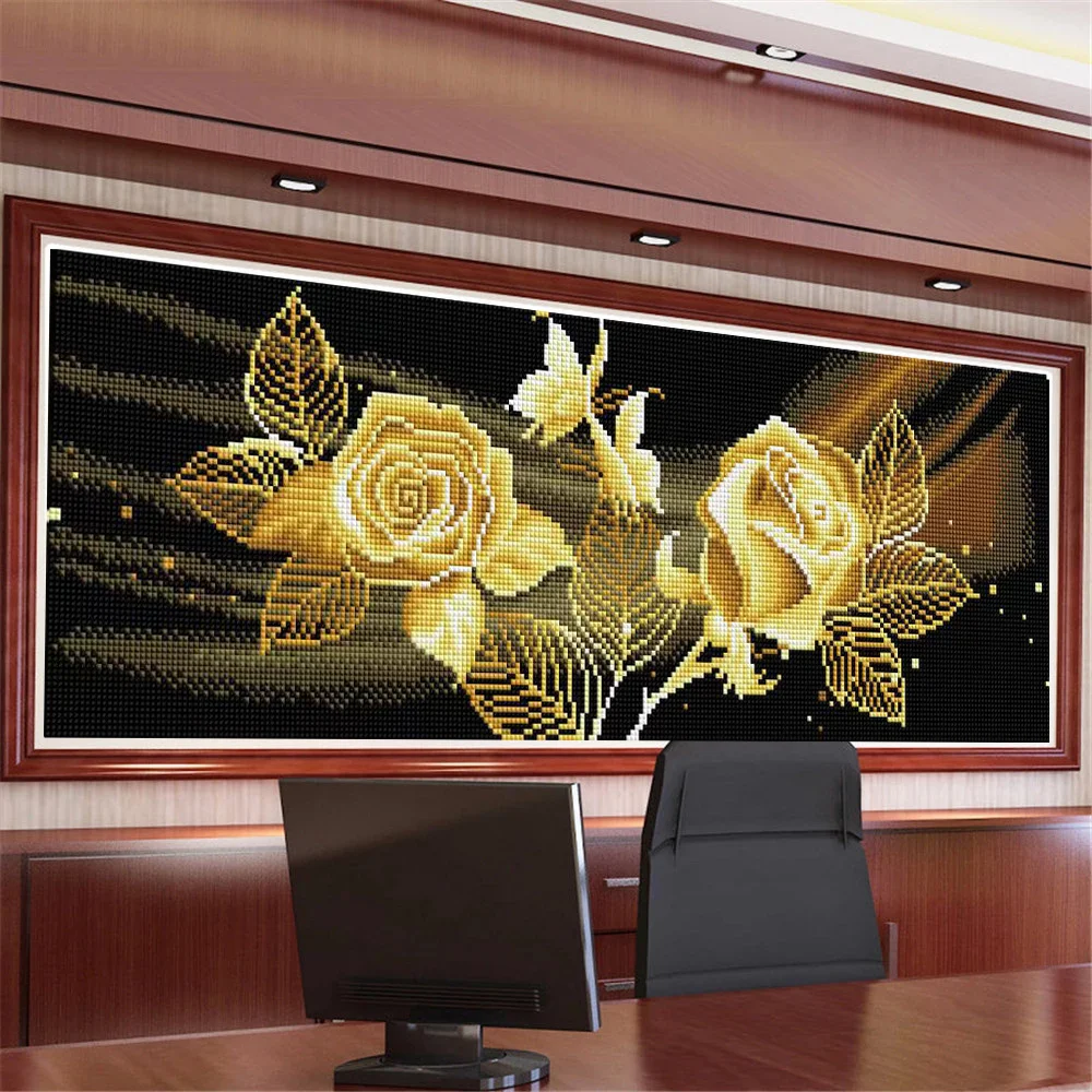 Huacan 5D DIY Diamond Painting Full Square/Round Flower Diamonds Embroidery Kits Rose Handmade Gift Home Decoration
