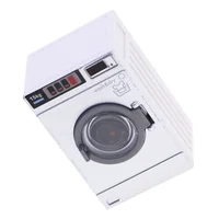 Power Washer Mini Washing Machine Model Toy Dollhouse Laundry Room Furniture for Kids Set and Dryer Playset Photo Baby Child 2
