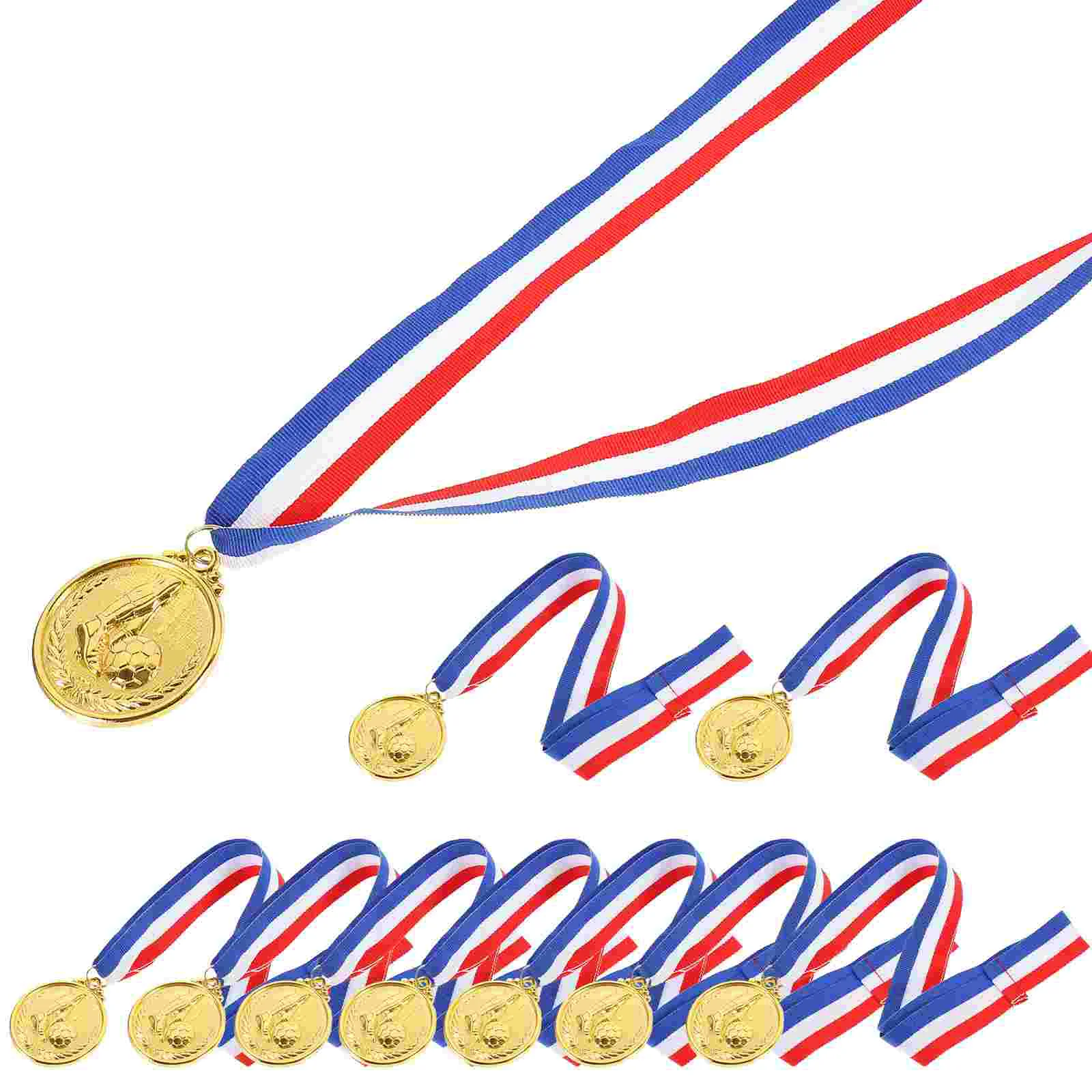 

12pcs Metal Soccer Medals Sports Event Medals Universal Golden Medals Hanging Medal Awards