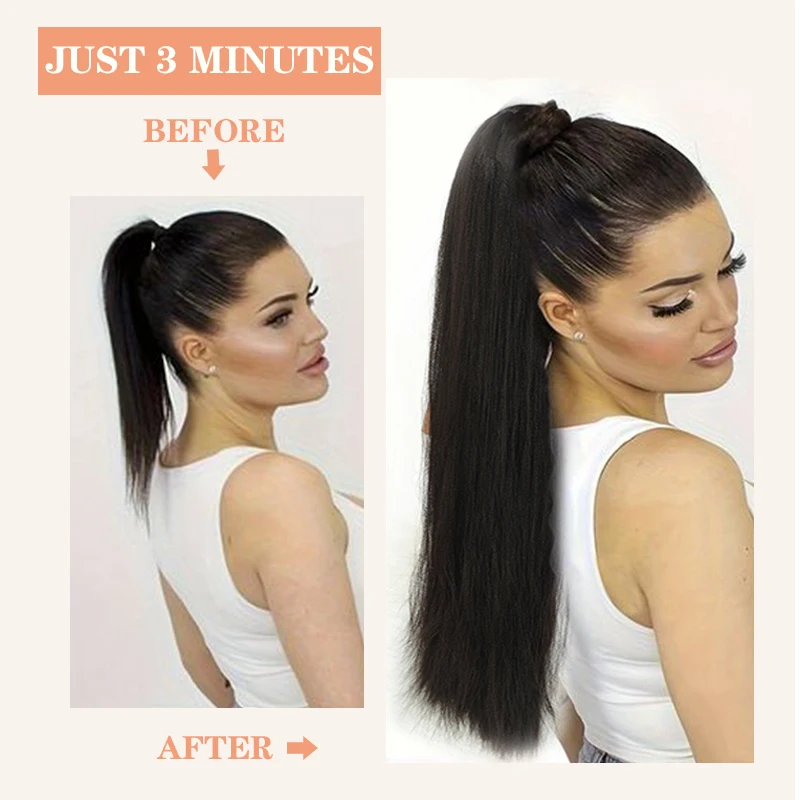 Synthetic Ponytail Extension Pony Tail With Hair Tie Long Yaki Straight Braiding Hair Ponytail DIY Braided For Women Daily Life clip in ponytail hair extension synthetic ponytail synthetic hair accessories clip in ponytail extensions