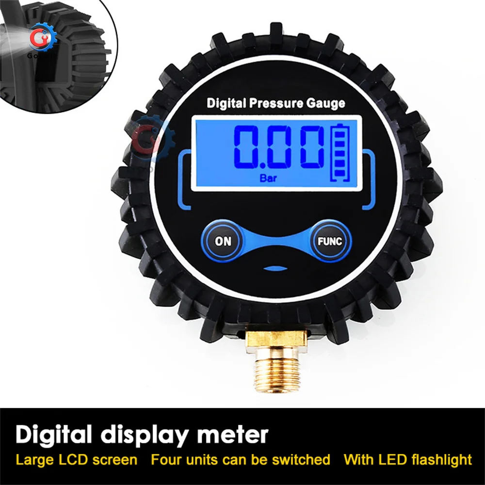 High-Accuracy Digital Tire Pressure Gauge with LED Display and Light