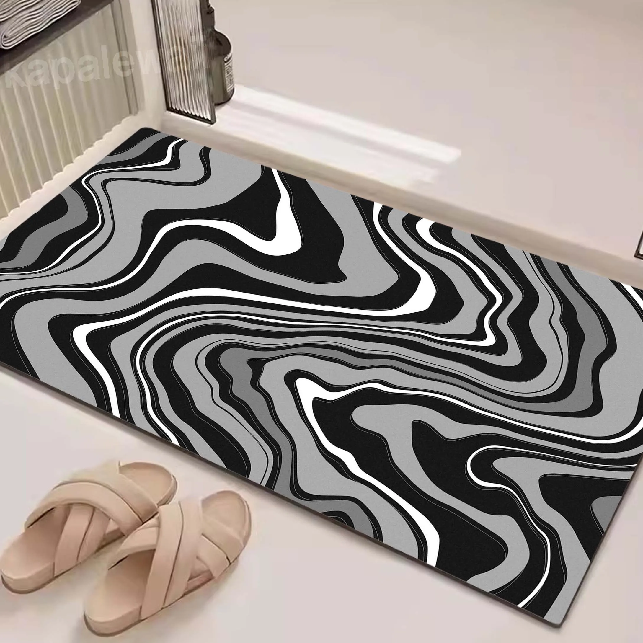 

Living Room Decoration Strata Liquid Drsign Carpet Home Decor Bedroom Bedside Mat Non-slip Washable Rugs Diatom Floor Mat