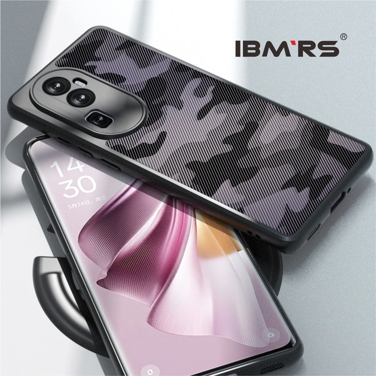 

IBMRS for Oppo Reno10 Pro+/10Pro Plus Shockproof Phone Case,camo clear transparent case