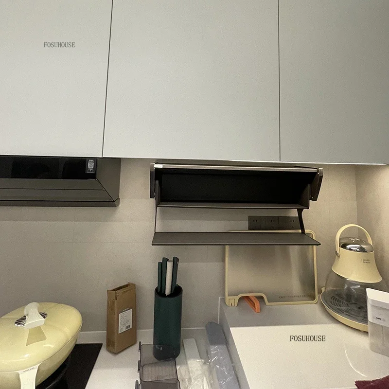 Nordic Minimalist Kitchen Cabinets Home Drop-down Wall Cabinet Kitchen Furniture Multi-functional Small Folding Storage Cabinets