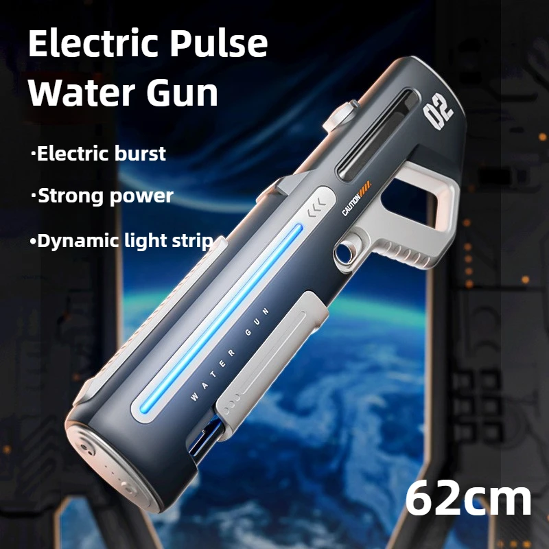 Children Pulse Electric Water Gun Toys High Speed Continuous Launch Automatic Water Absorption Summer Outdoor Gun for Kids