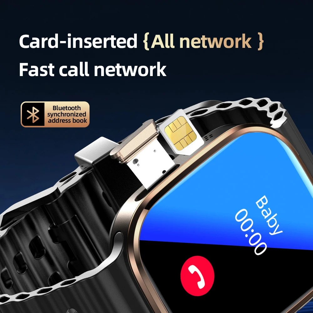 2.29inch Amoled 5G LTE Full Netcom Android 13.0 Smartwatch Smart Watch With 190° Rotary Camera Touch ID Infrared remote function 6