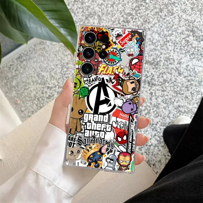thumbnail image 1 of Marvel Comics Avengers Heros Phone Case For Samsung S24 S23 Ultra S22 S20 Plus S21 FE Clear Cases Cover Galaxy S24Ultra 5G Funda, 1 of 5