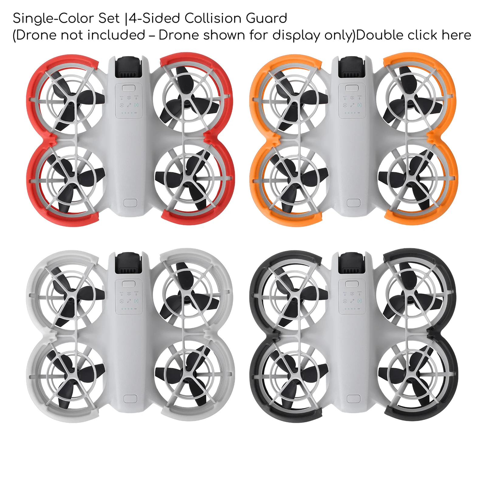 Hélices du DJI Mini 3 Pro équipées de protège-hélices gris, garantissant une protection optimale en vol.