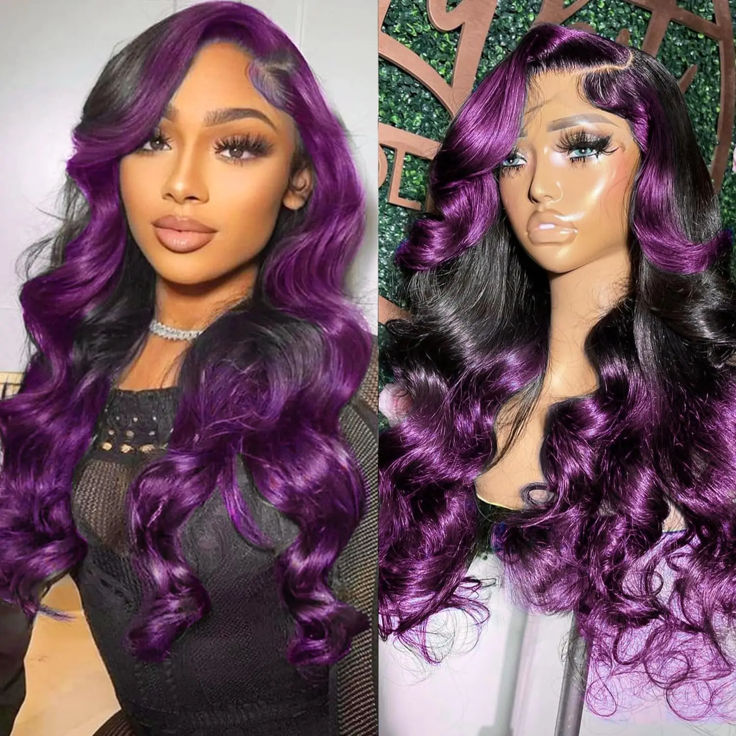Ombre Purple Lace Front Wig for Bold Fashion