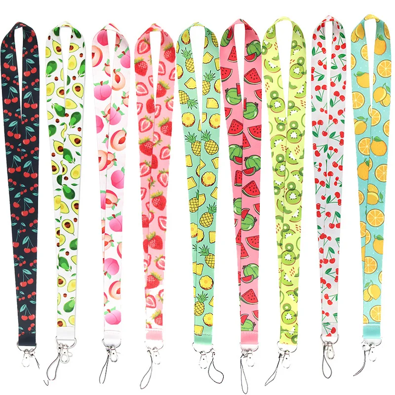 Fruit Card Long Hang Rope Cordini Di Bus Id Name Work Card Holder Cherry Avocado Anguria Ananas Card Cordino Per Telefono