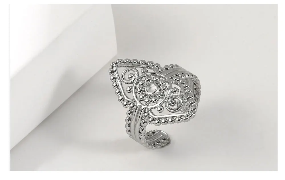 Cazador Edelstahl Goldfarbe Filigrane Blume des Lebens Ringe für Frauen Mutter Geschenk Fingerringe 2026 Schmuck Hochzeit – Detail 8